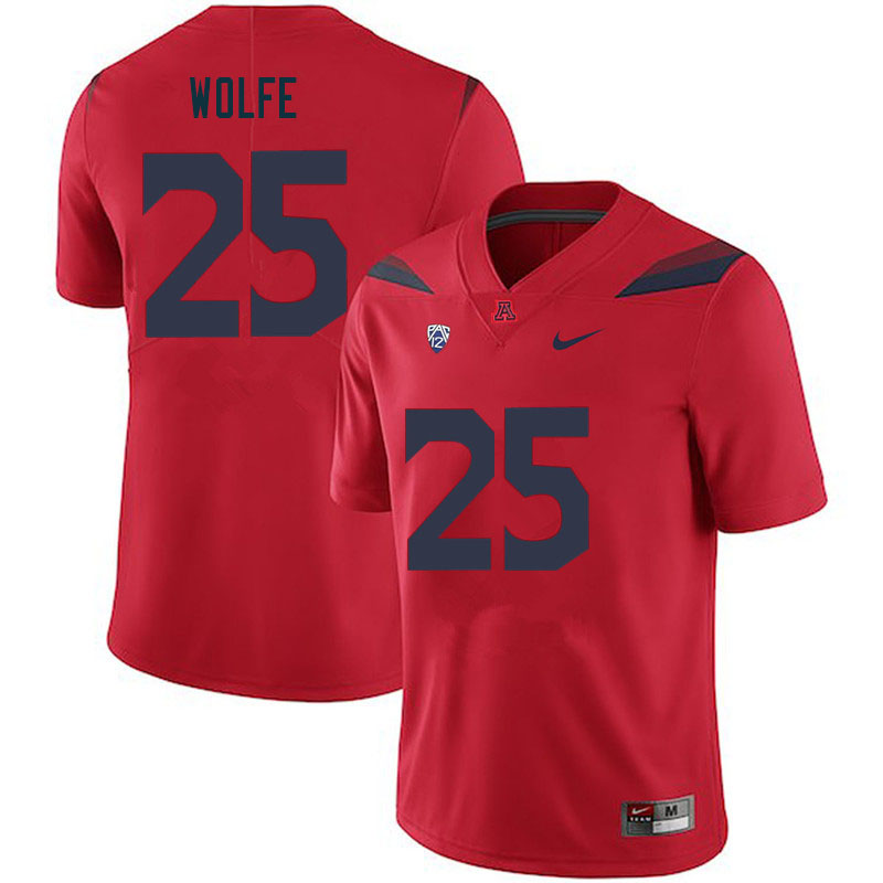 Men #25 Bobby Wolfe Arizona Wildcats College Football Jerseys Sale-Red